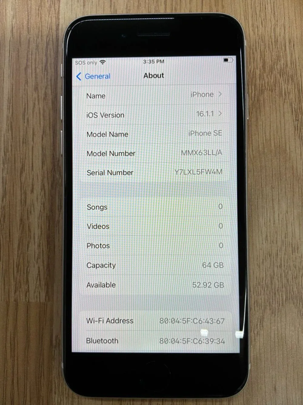 Apple iPhone SE 3rd Gen 64GB Unlocked Smartphone iOS 16